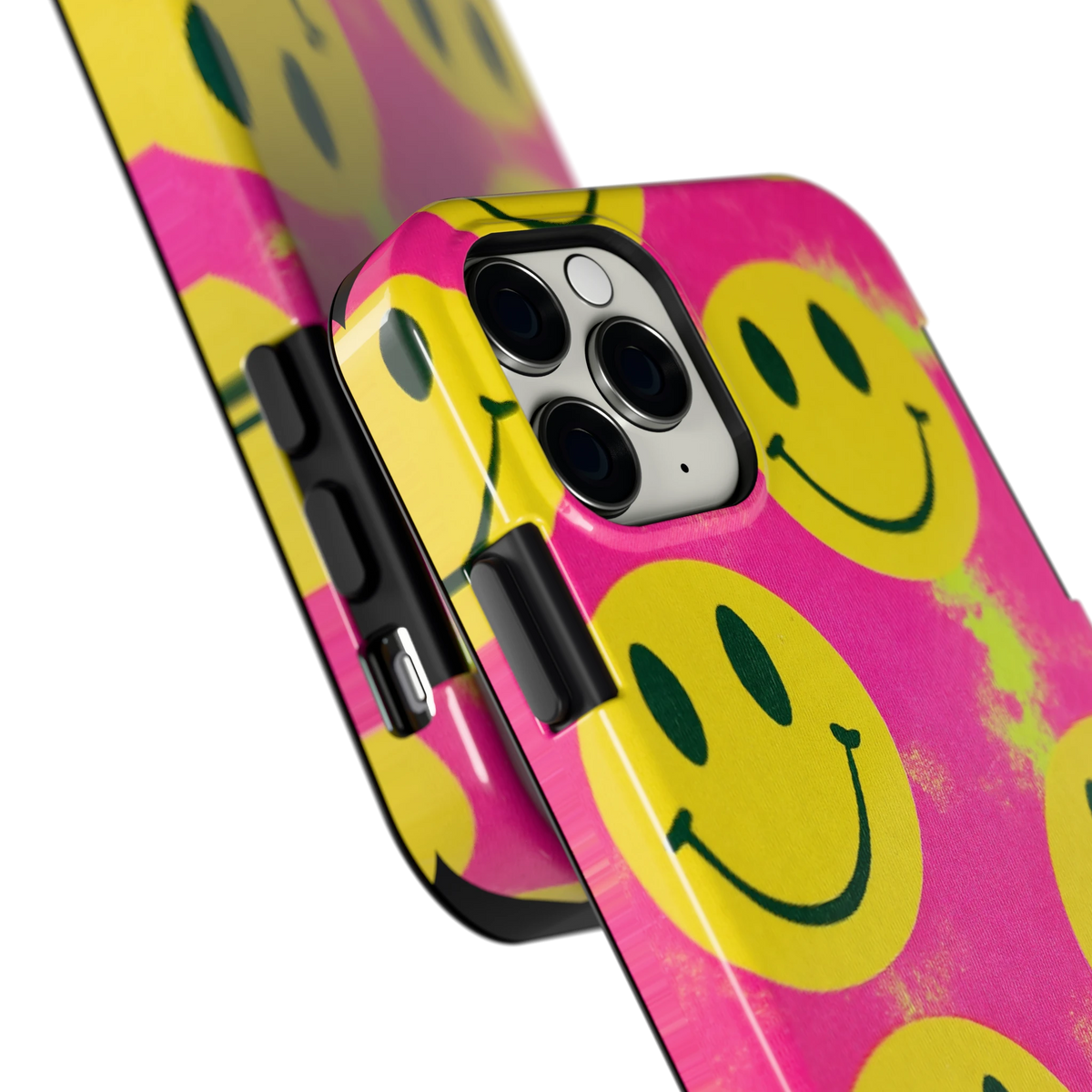 Smiley Tie-Dye hoesje voor iPhone 11 Pro, close-up