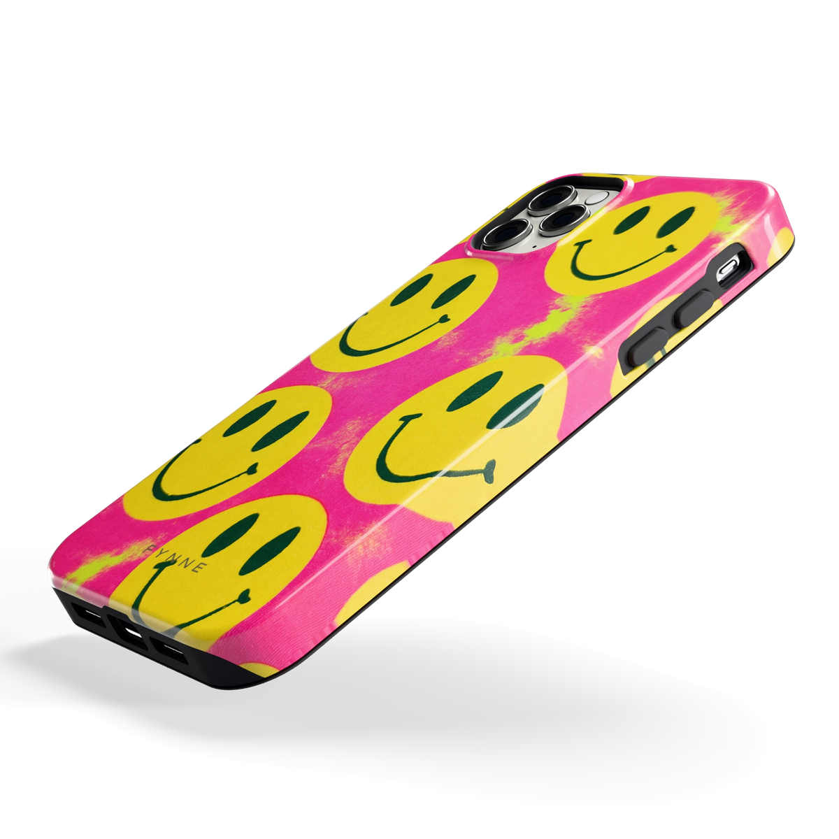 Smiley Tie-Dye hoesje voor iPhone 11 Pro Max, schuin
