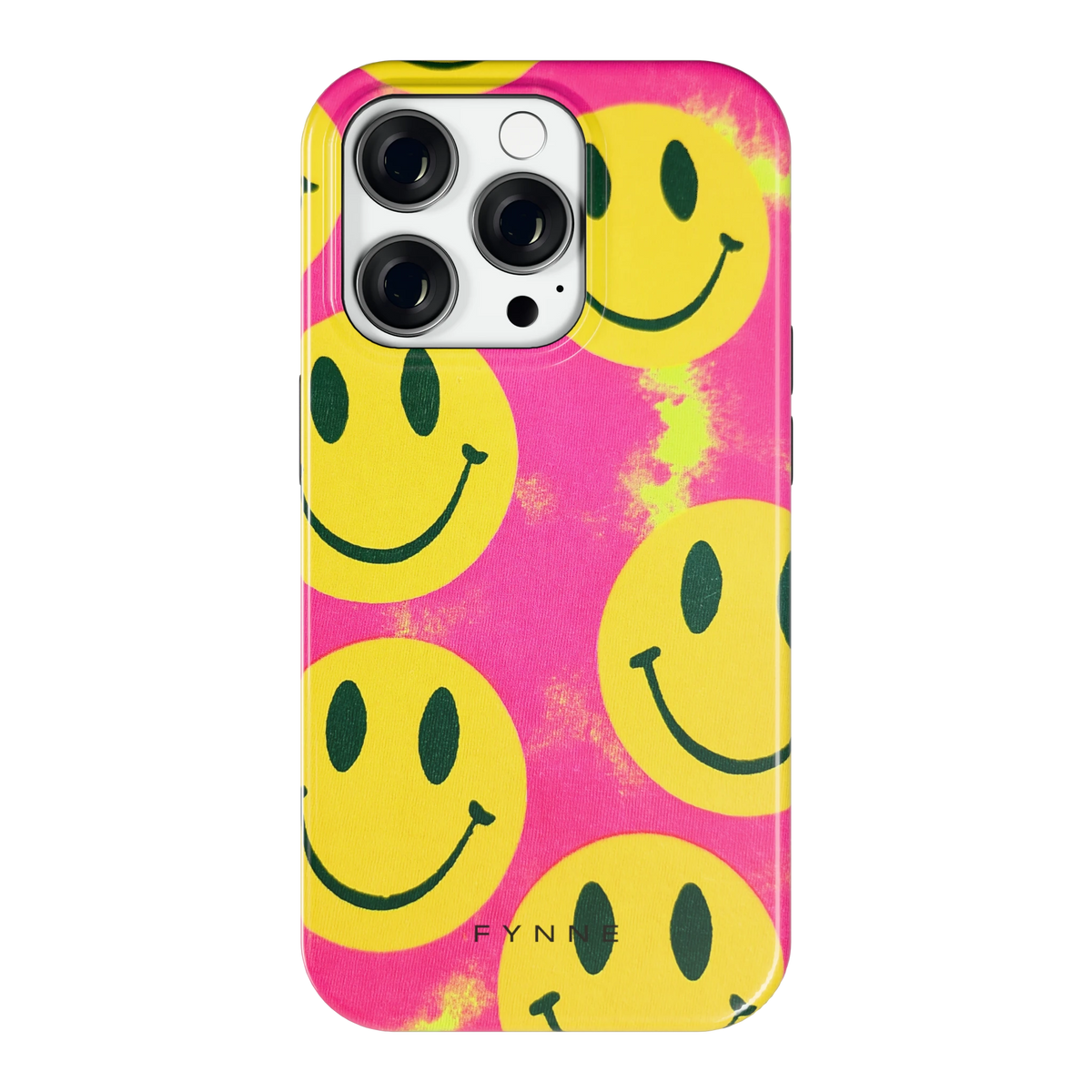 Smiley Tie-Dye hoesje voor iPhone 14 Pro, achterkant
