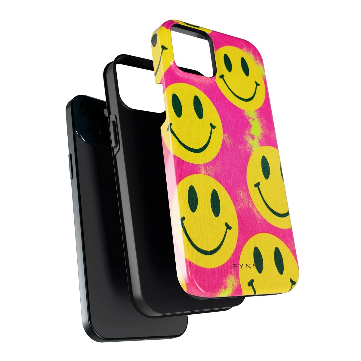 Smiley Tie-Dye hoesje voor iPhone 15 Plus, los van de telefoon