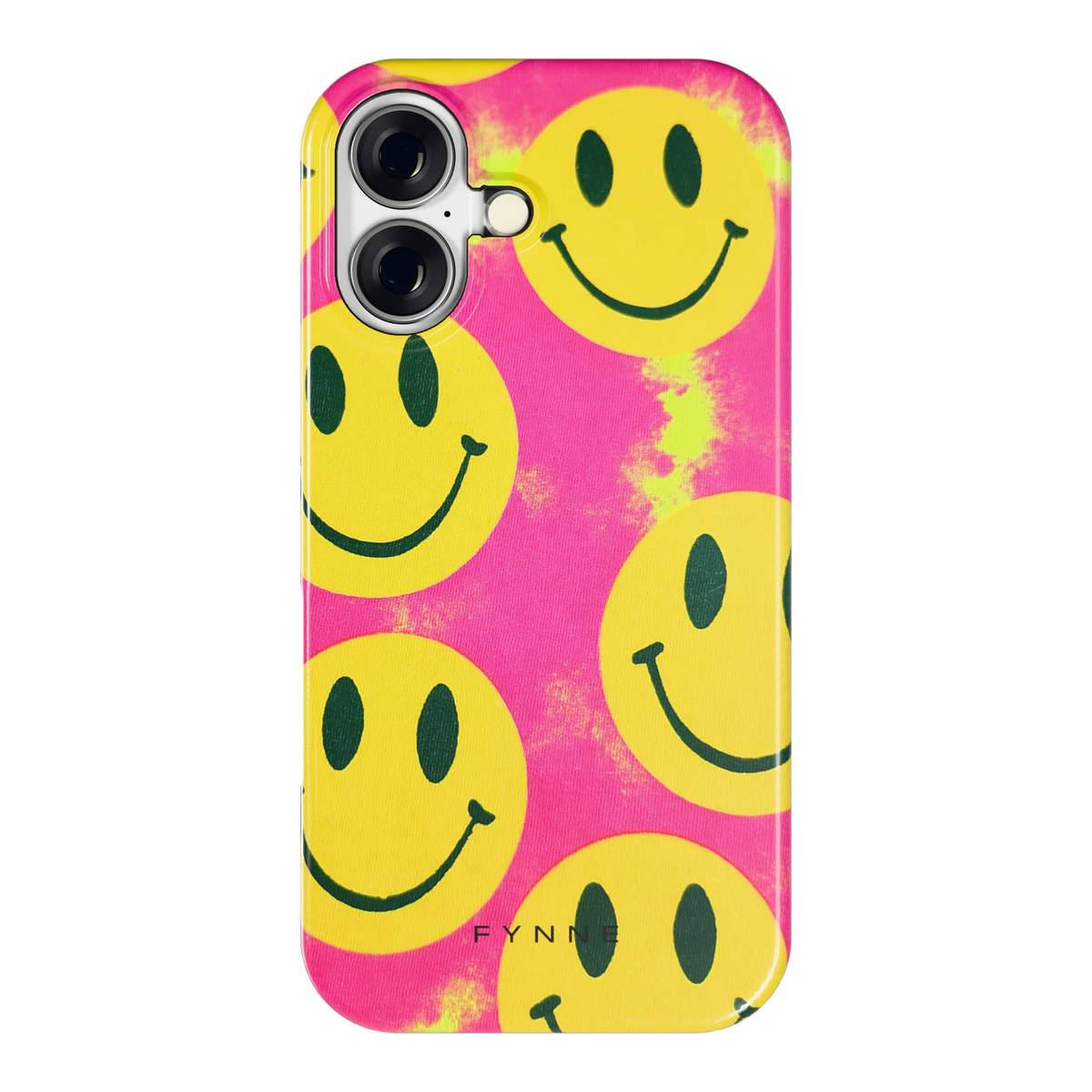 Smiley Tie-Dye hoesje voor iPhone 16, achterkant