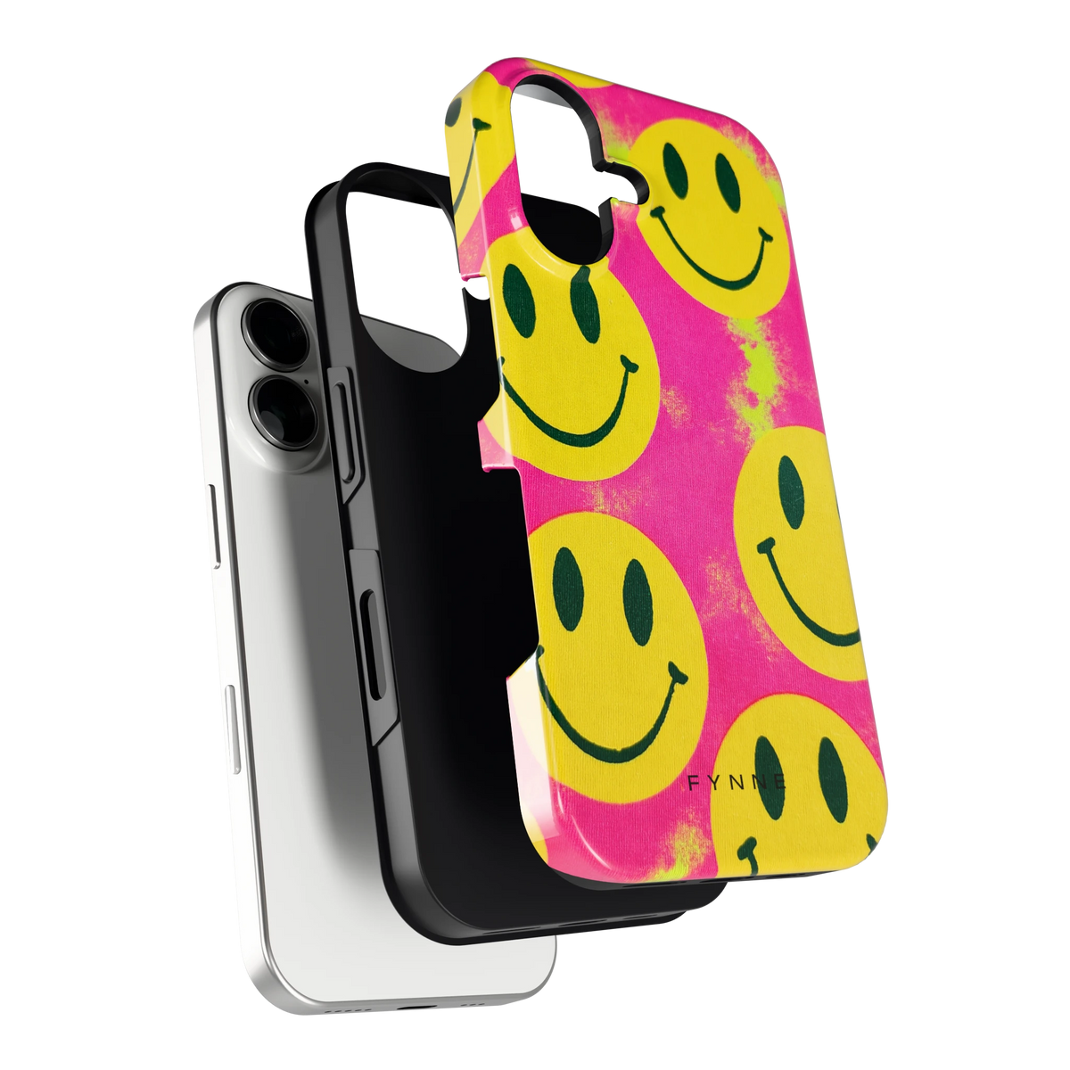 Smiley Tie-Dye hoesje voor iPhone 16, los van de telefoon