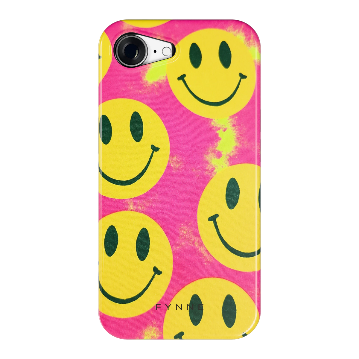 Smiley Tie-Dye hoesje voor iPhone 16e, achterkant