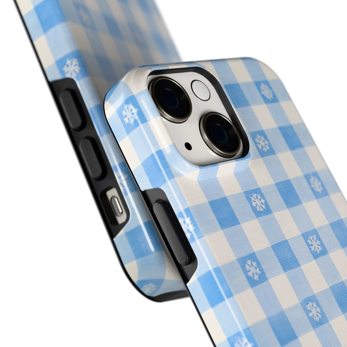 Sneeuwvlok Ruit hoesje voor iPhone 13 mini, close-up