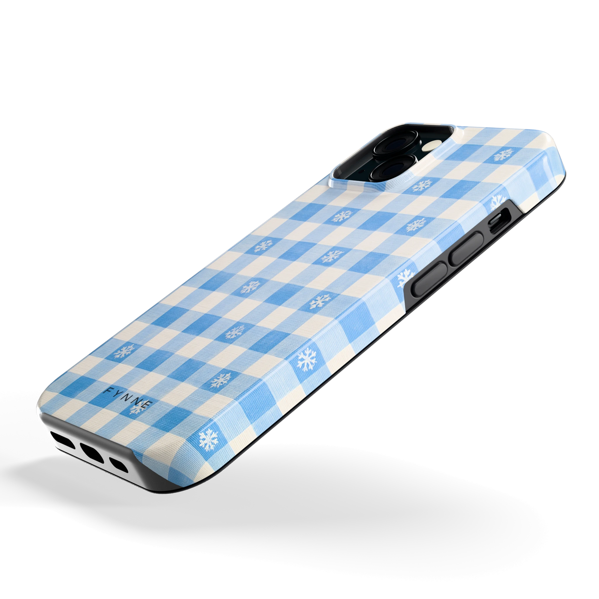 Sneeuwvlok Ruit hoesje voor iPhone 15, schuin