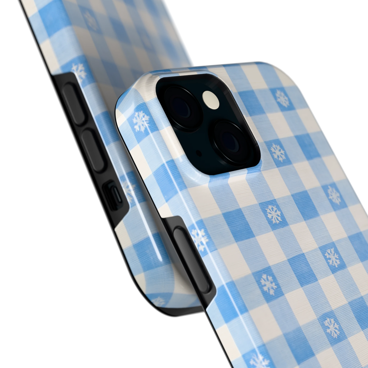 Sneeuwvlok Ruit hoesje voor iPhone 15, close-up