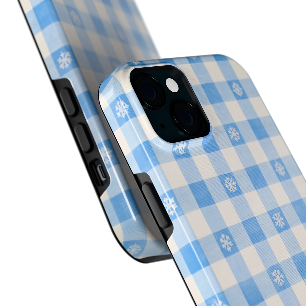 Sneeuwvlok Ruit hoesje voor iPhone 15 Plus, close-up
