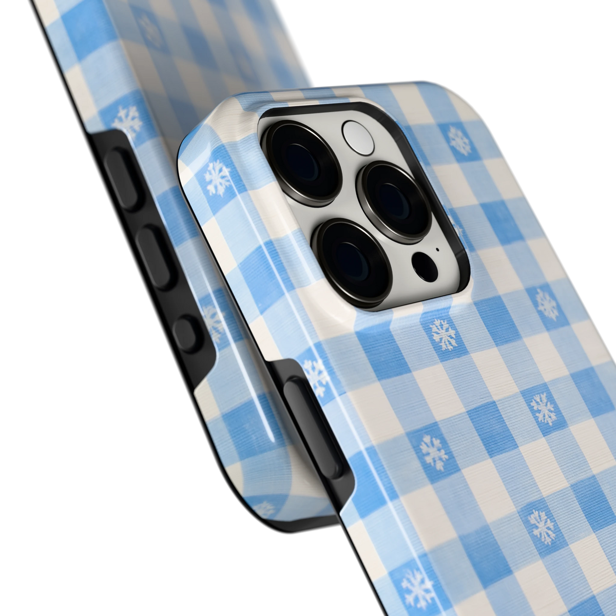 Sneeuwvlok Ruit hoesje voor iPhone 15 Pro, close-up