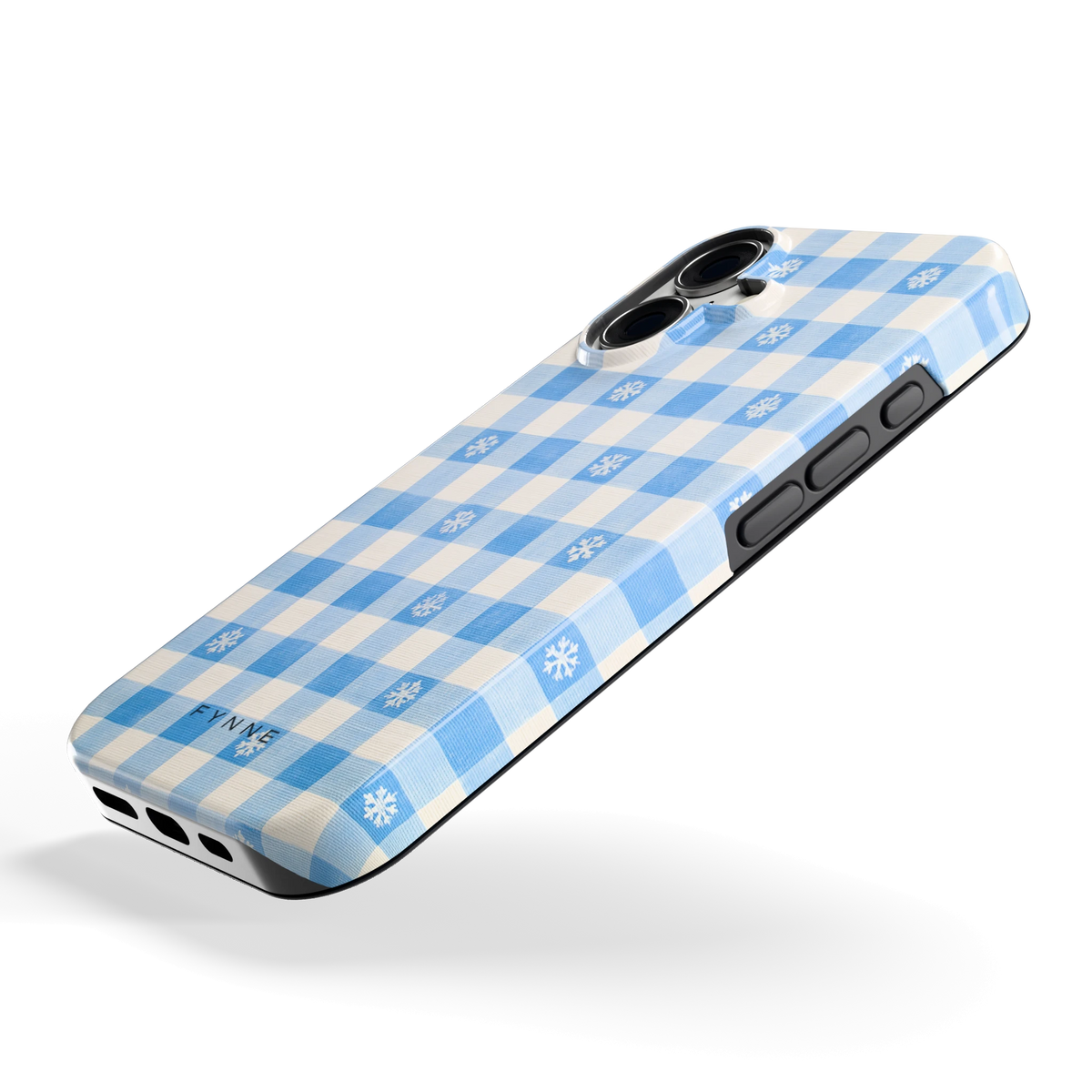 Sneeuwvlok Ruit hoesje voor iPhone 16, schuin