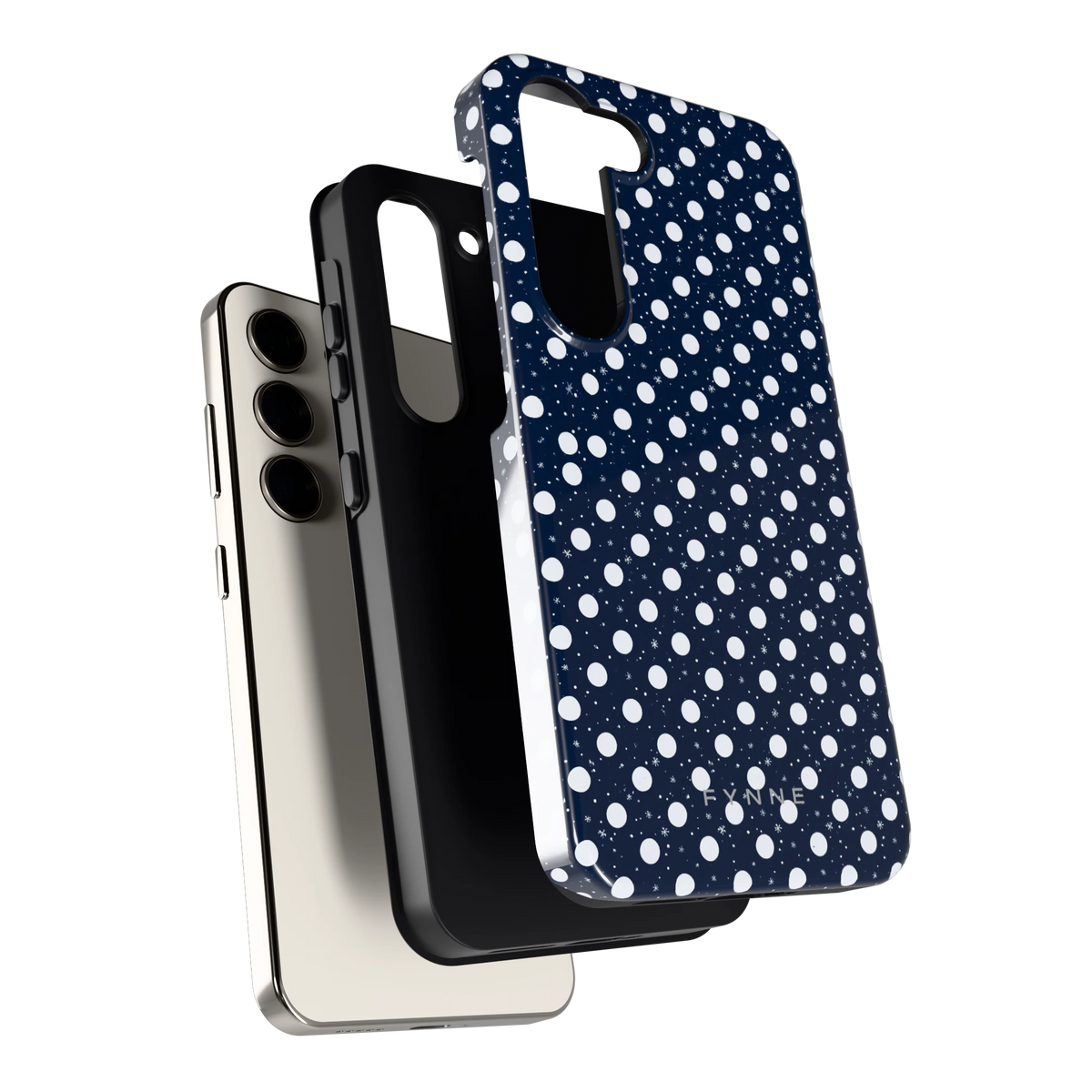 Sneeuwnacht Stippen hoesje voor Galaxy S23, los van de telefoon