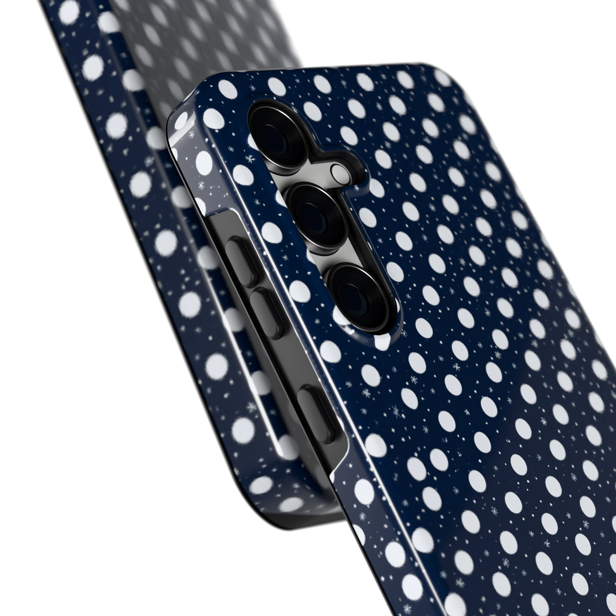 Sneeuwnacht Stippen hoesje voor Galaxy S24 FE, close-up