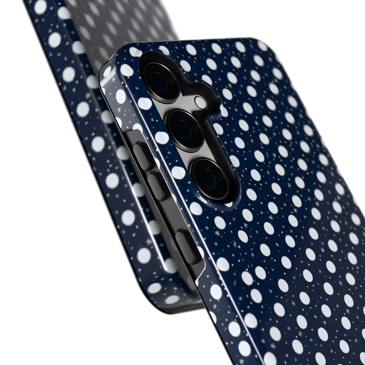 Sneeuwnacht Stippen hoesje voor Galaxy S24+, close-up