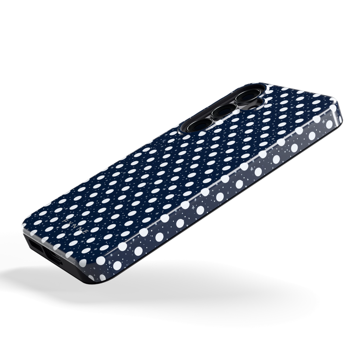Sneeuwnacht Stippen hoesje voor Galaxy S25, schuin