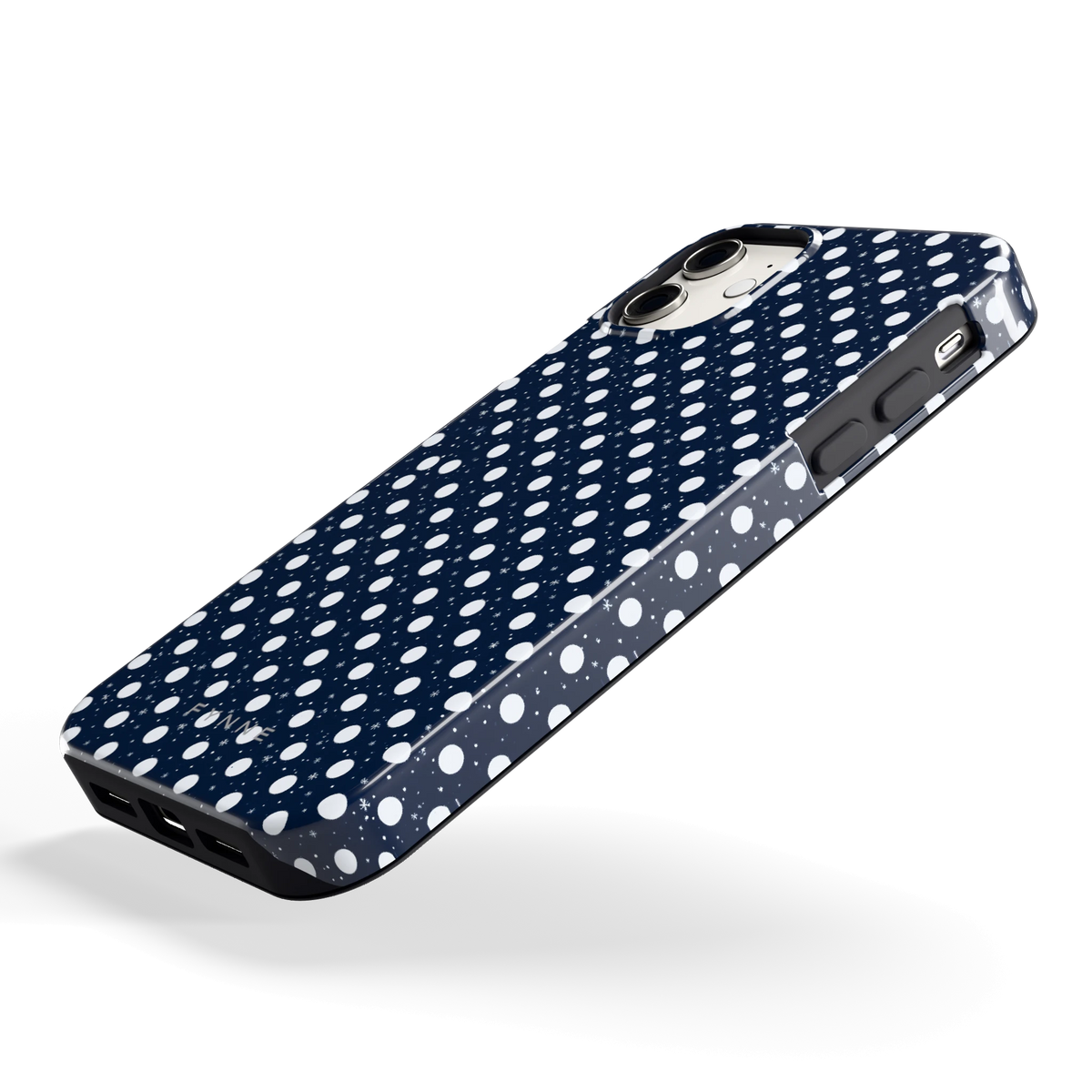 Sneeuwnacht Stippen hoesje voor iPhone 11, schuin