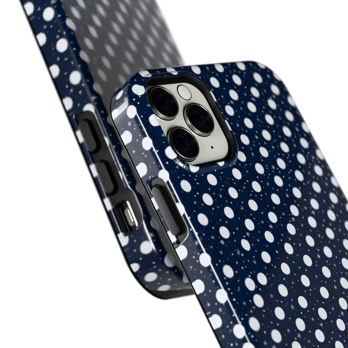 Sneeuwnacht Stippen hoesje voor iPhone 11 Pro Max, close-up