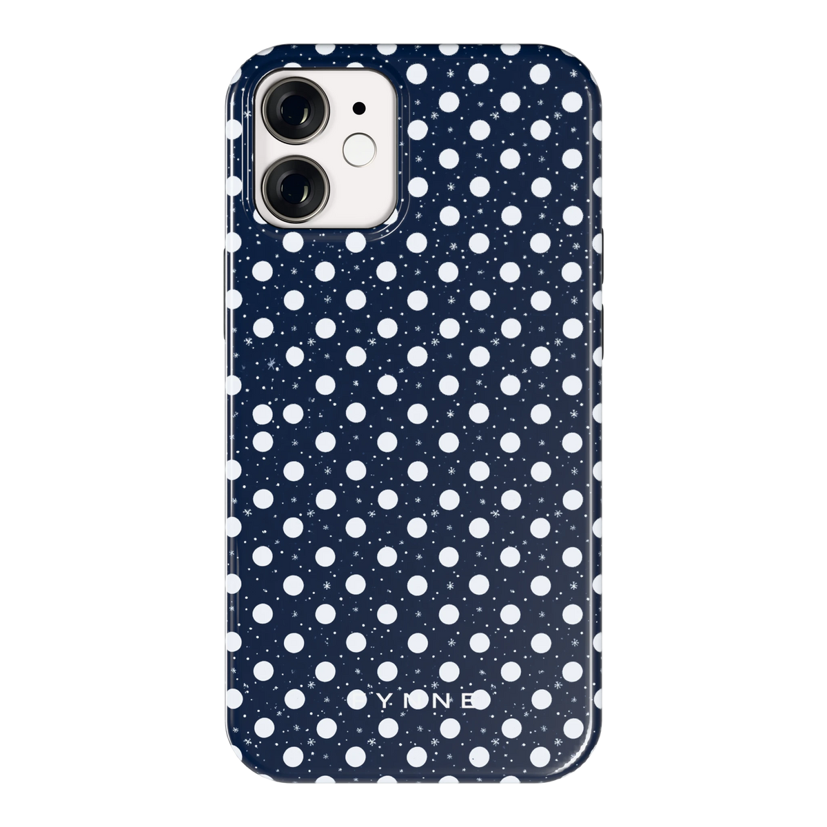 Sneeuwnacht Stippen hoesje voor iPhone 12 mini, achterkant
