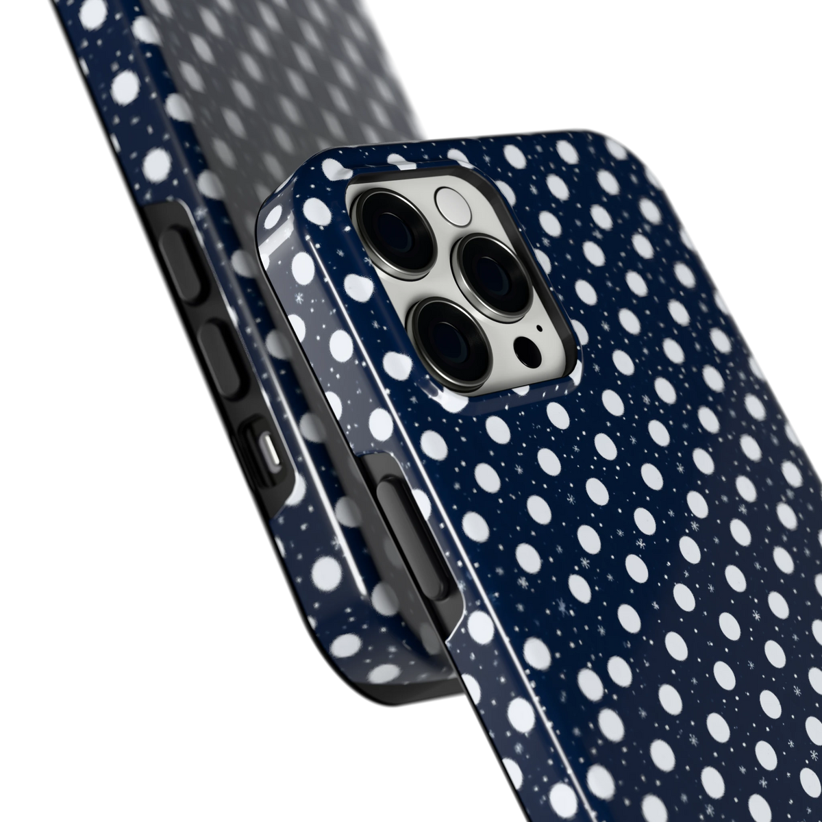 Sneeuwnacht Stippen hoesje voor iPhone 12 Pro Max, close-up