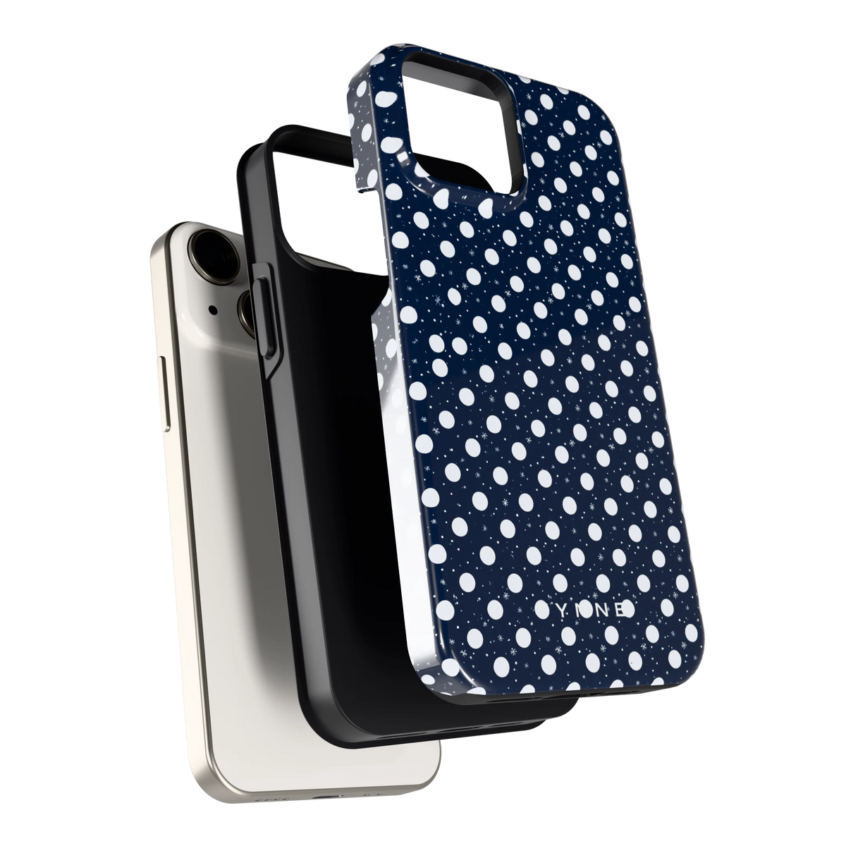 Sneeuwnacht Stippen hoesje voor iPhone 13 mini, los van de telefoon