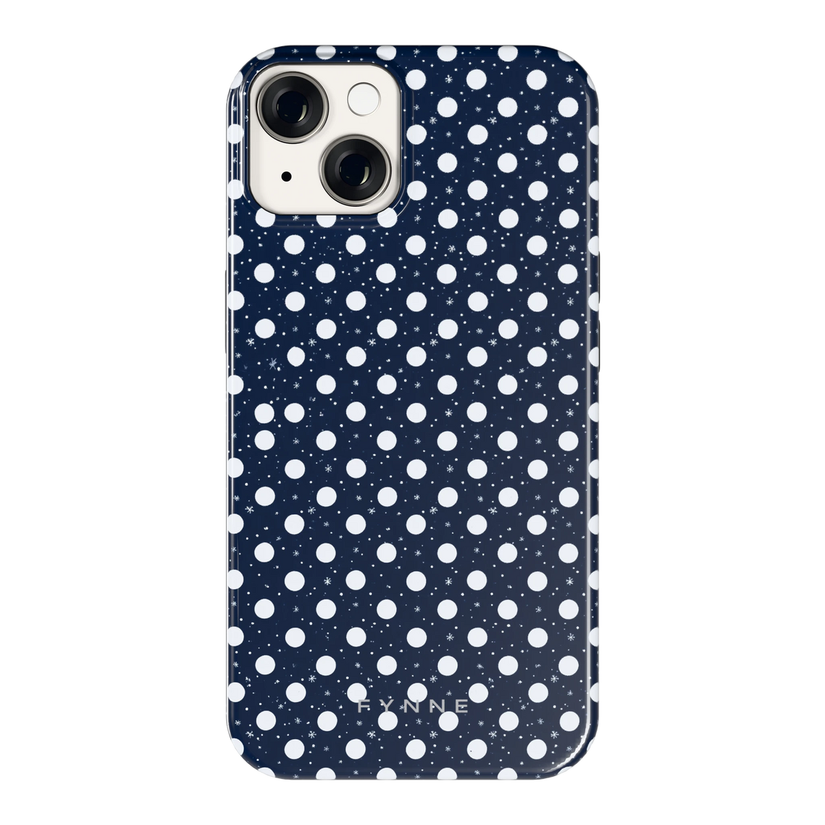 Sneeuwnacht Stippen hoesje voor iPhone 14, achterkant