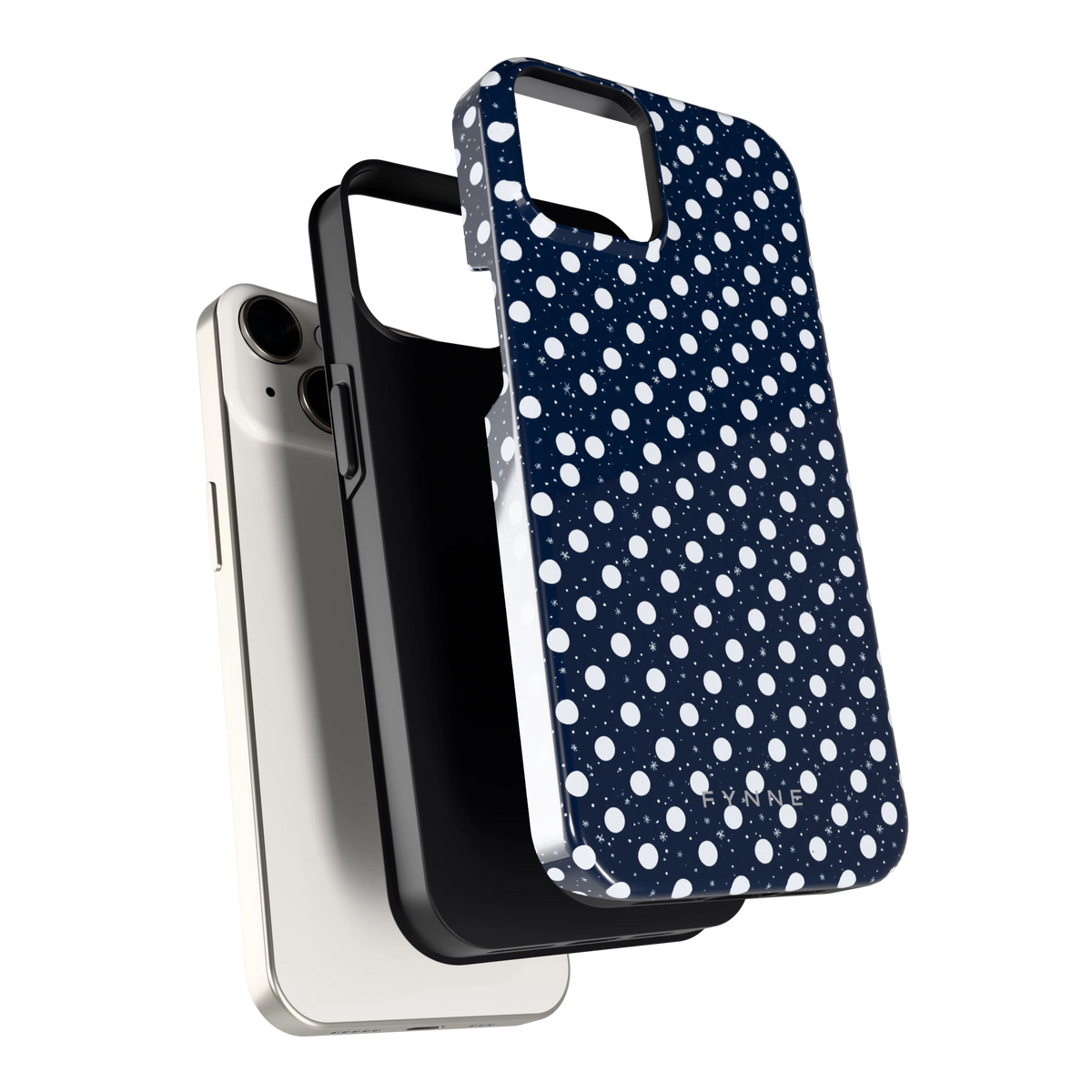Sneeuwnacht Stippen hoesje voor iPhone 14, los van de telefoon