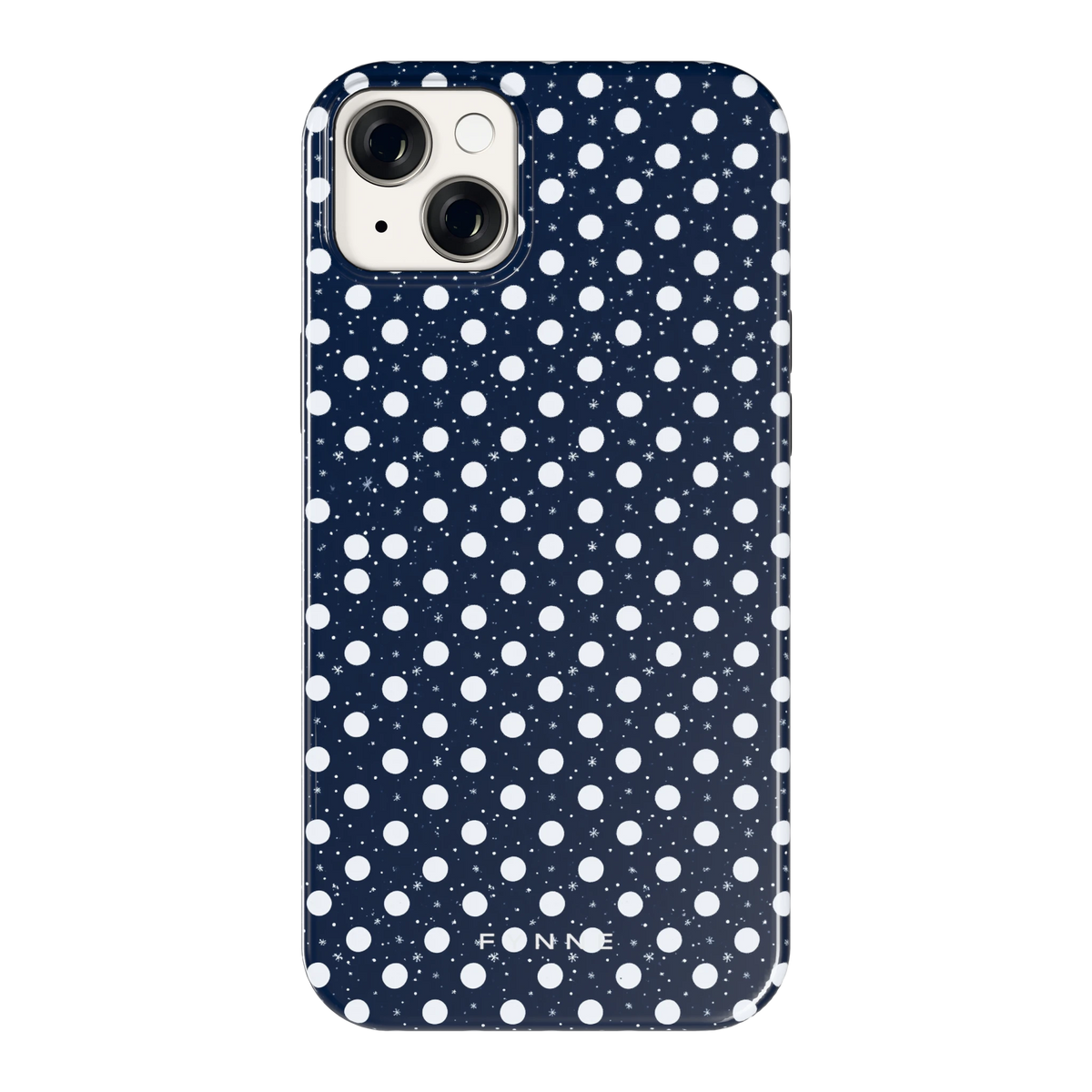 Sneeuwnacht Stippen hoesje voor iPhone 14 Plus, achterkant