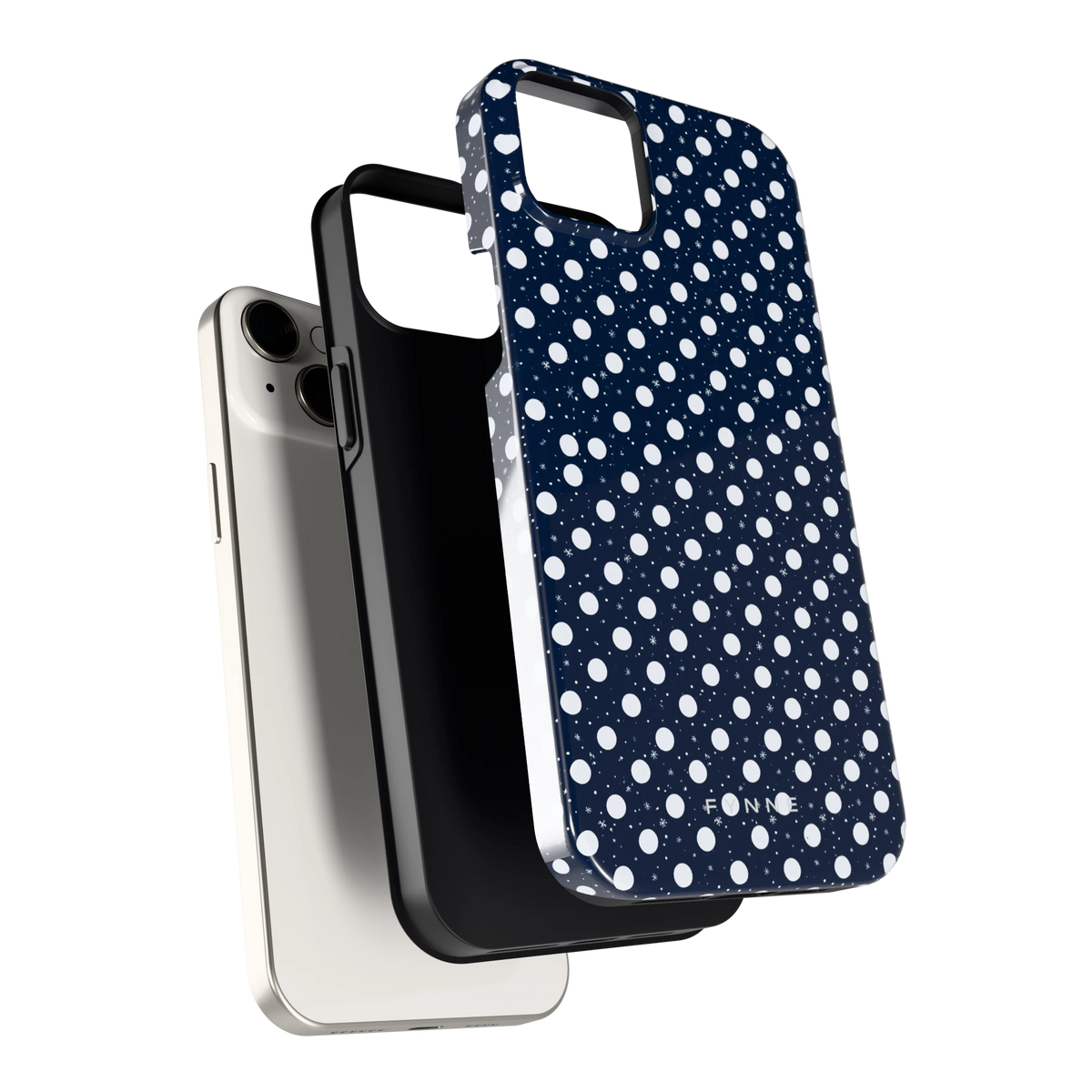 Sneeuwnacht Stippen hoesje voor iPhone 14 Plus, los van de telefoon