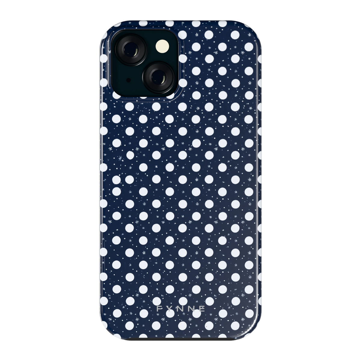 Sneeuwnacht Stippen hoesje voor iPhone 15, achterkant