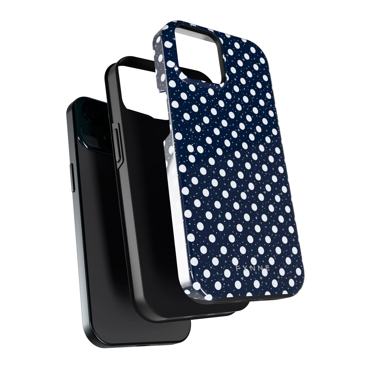Sneeuwnacht Stippen hoesje voor iPhone 15, los van de telefoon