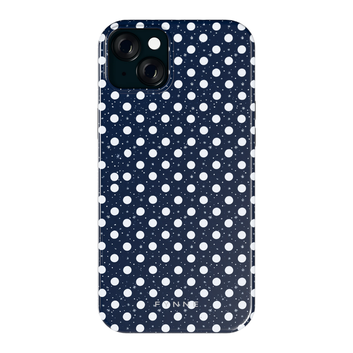 Sneeuwnacht Stippen hoesje voor iPhone 15 Plus, achterkant
