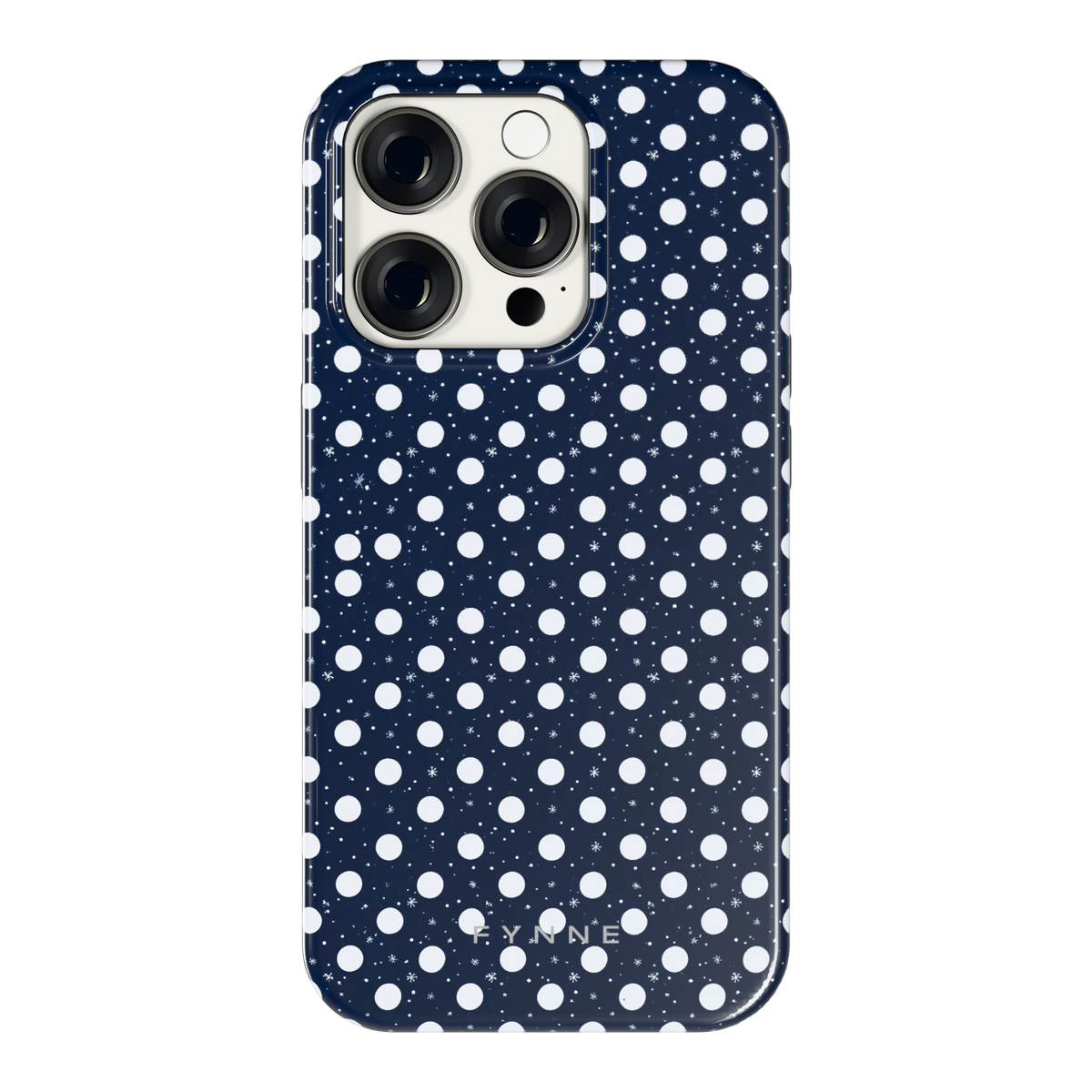Sneeuwnacht Stippen hoesje voor iPhone 15 Pro, achterkant