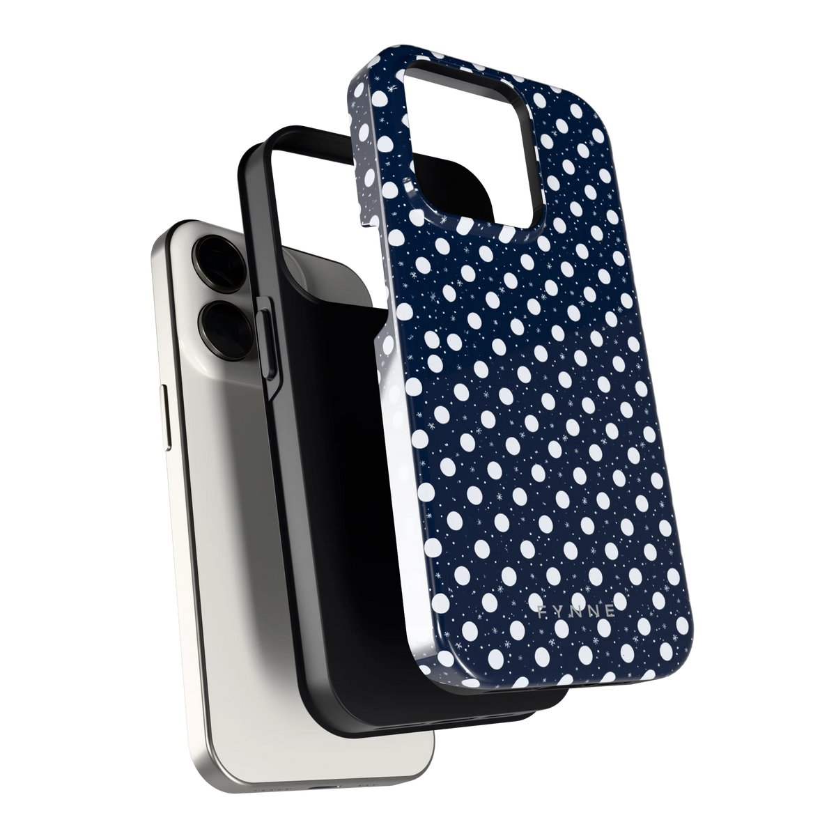 Sneeuwnacht Stippen hoesje voor iPhone 15 Pro, los van de telefoon