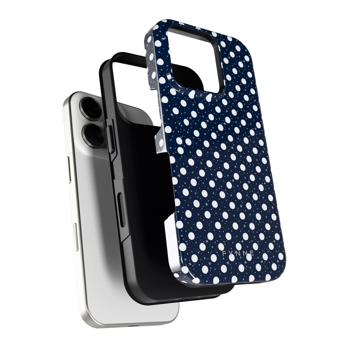 Sneeuwnacht Stippen hoesje voor iPhone 16 Pro, los van de telefoon