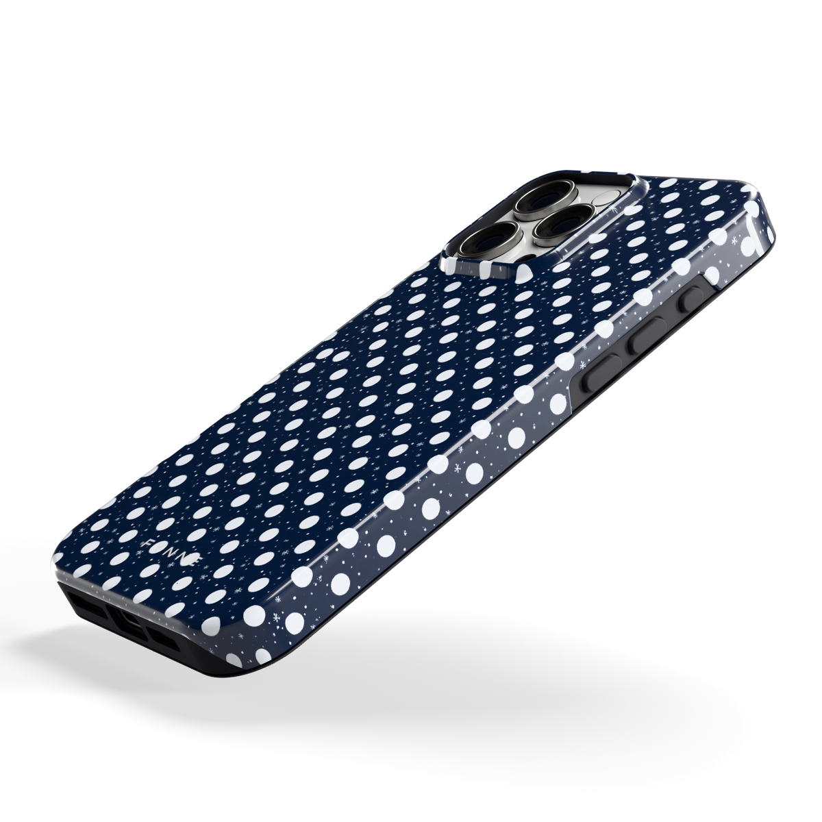 Sneeuwnacht Stippen hoesje voor iPhone 16 Pro Max, schuin