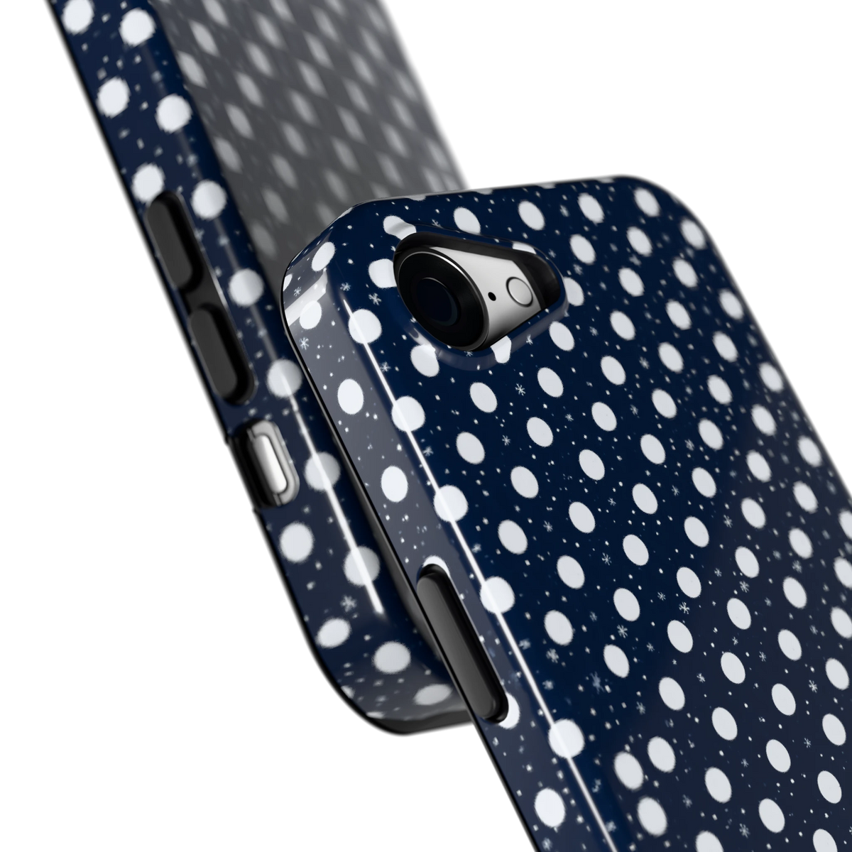 Sneeuwnacht Stippen hoesje voor iPhone 16e, close-up