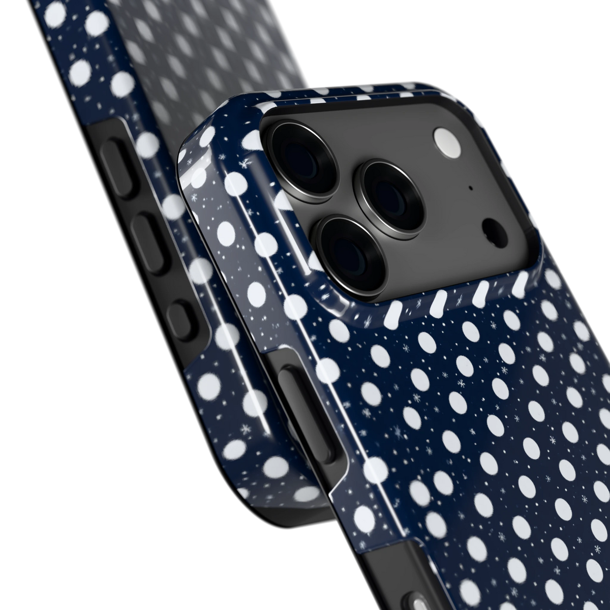 Sneeuwnacht Stippen hoesje voor iPhone 17 Pro, close-up