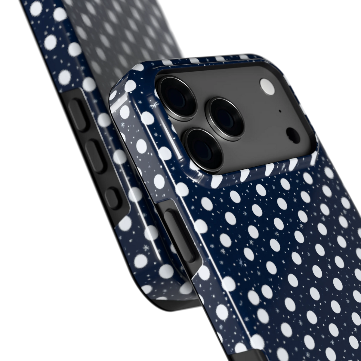 Sneeuwnacht Stippen hoesje voor iPhone 17 Pro Max, close-up