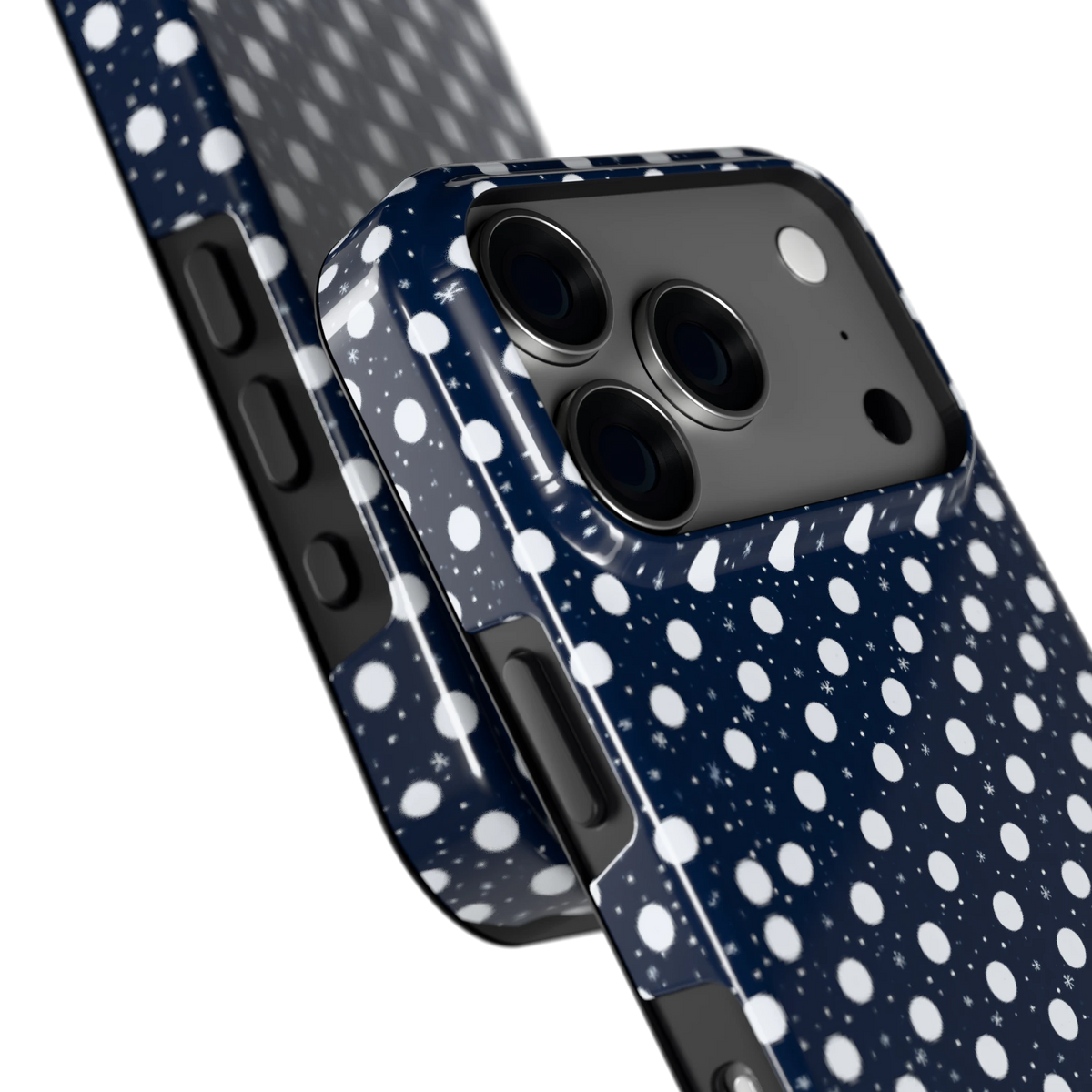 Sneeuwnacht Stippen hoesje voor iPhone 18 Pro, close-up