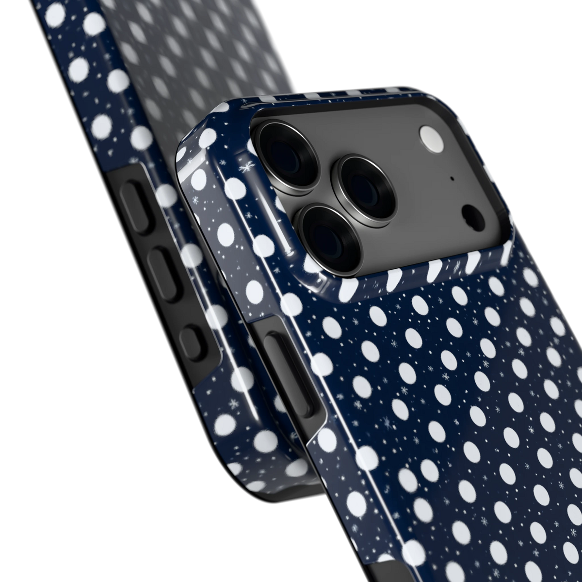 Sneeuwnacht Stippen hoesje voor iPhone 18 Pro Max, close-up