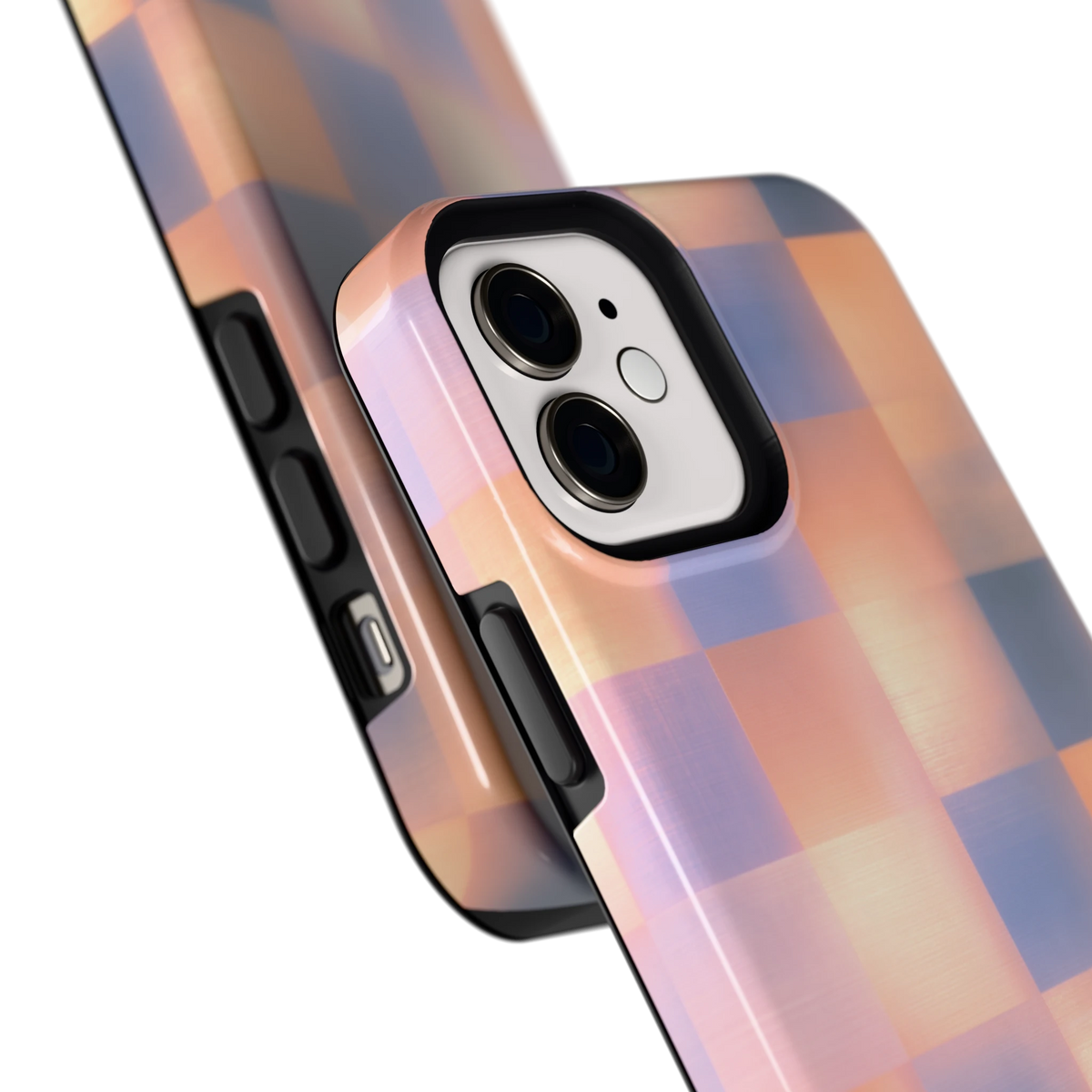 Zachte Gloed Blokken hoesje voor iPhone 12, close-up