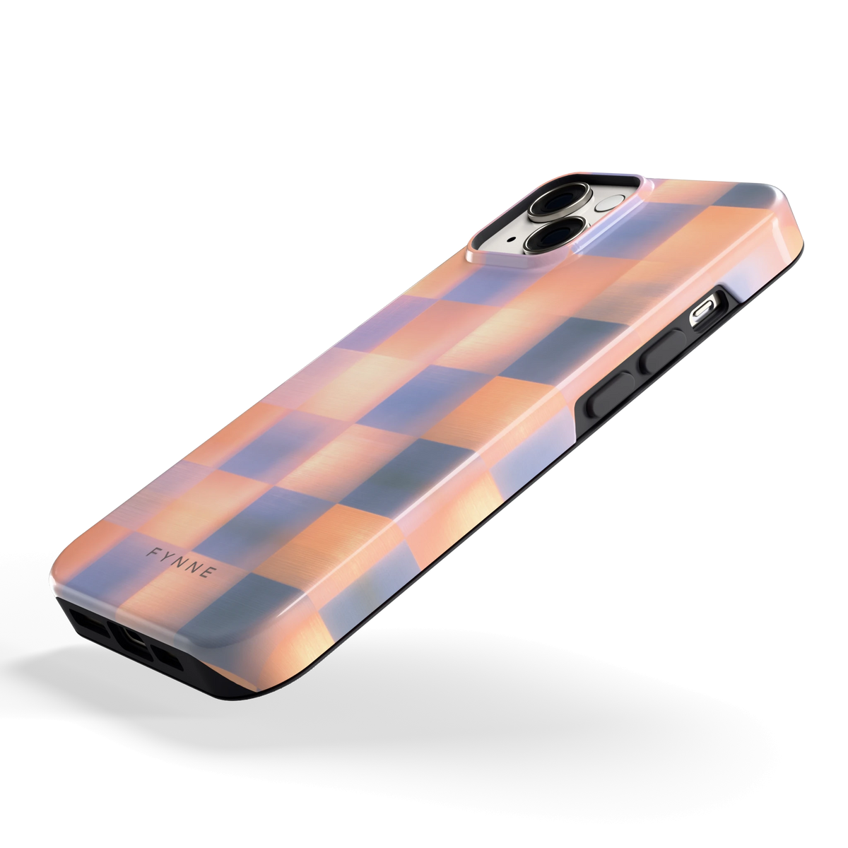 Zachte Gloed Blokken hoesje voor iPhone 14, schuin