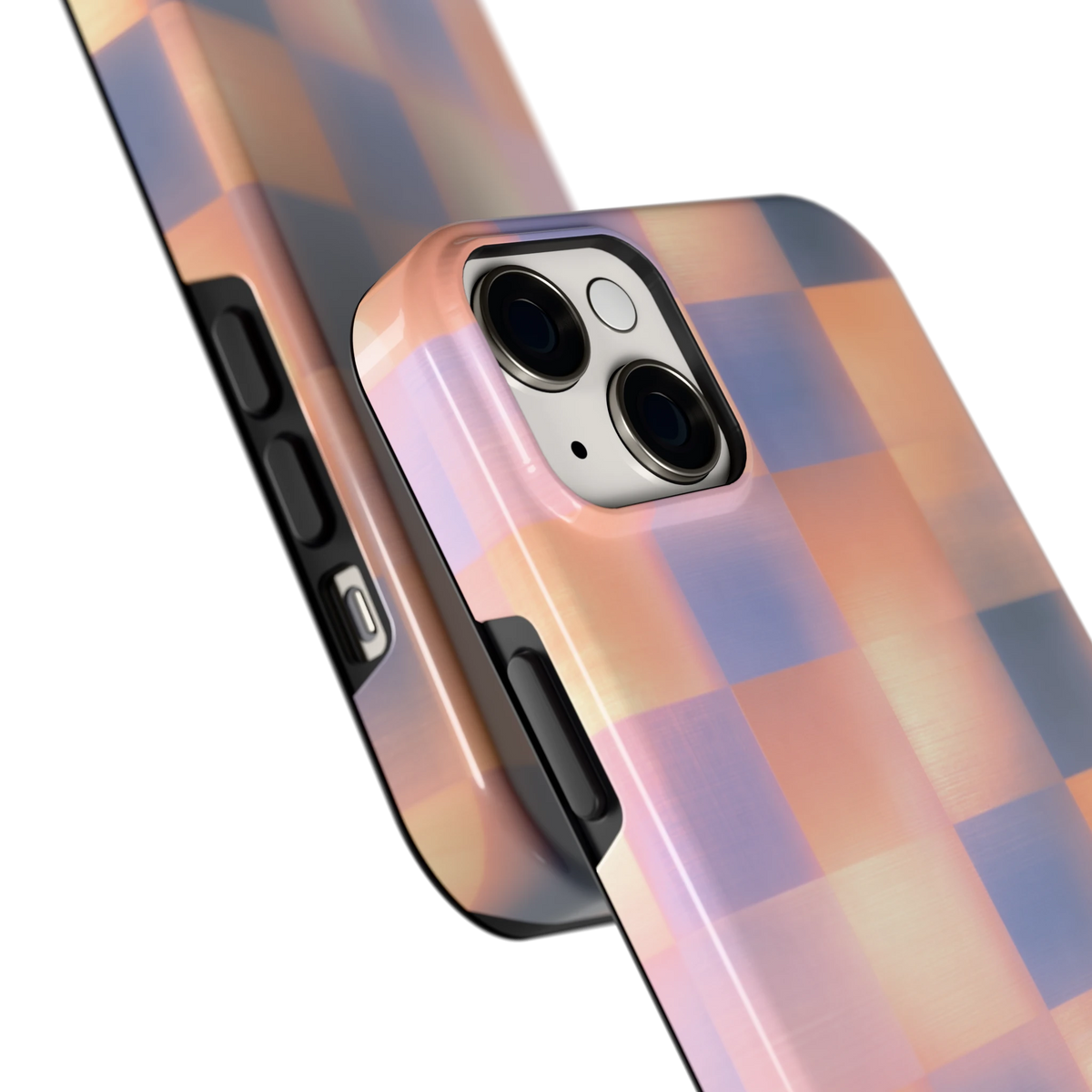 Zachte Gloed Blokken hoesje voor iPhone 14 Plus, close-up