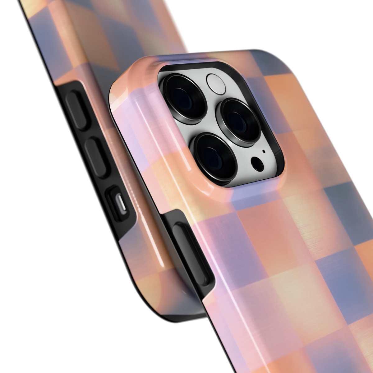 Zachte Gloed Blokken hoesje voor iPhone 14 Pro, close-up