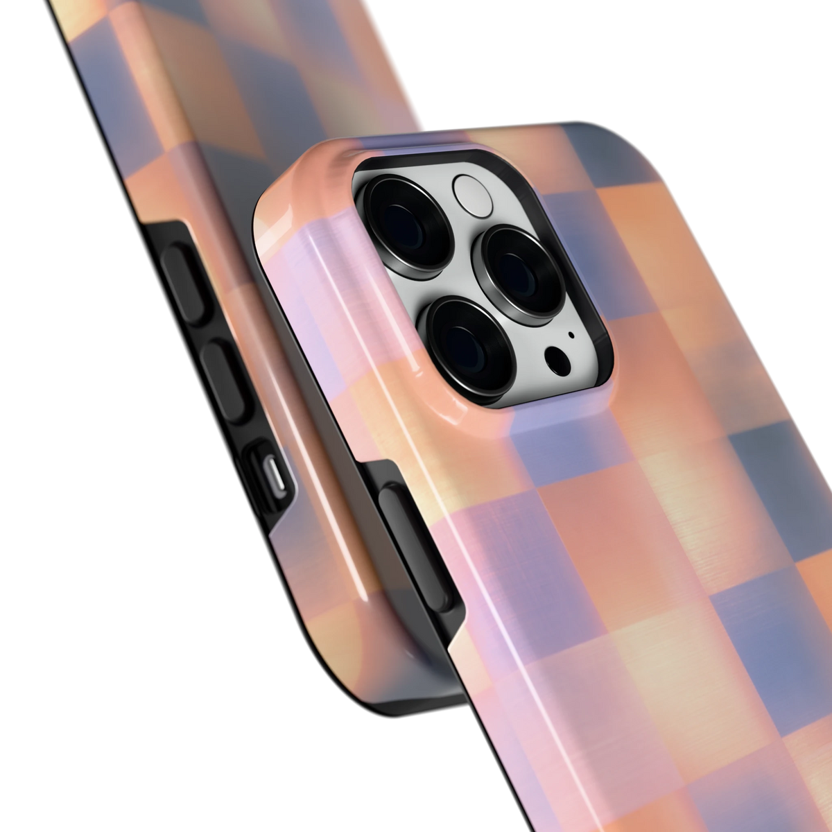 Zachte Gloed Blokken hoesje voor iPhone 14 Pro Max, close-up