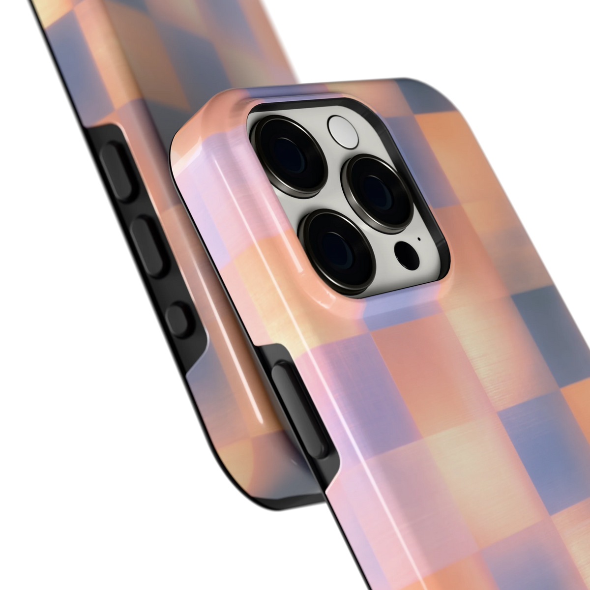 Zachte Gloed Blokken hoesje voor iPhone 15 Pro, close-up