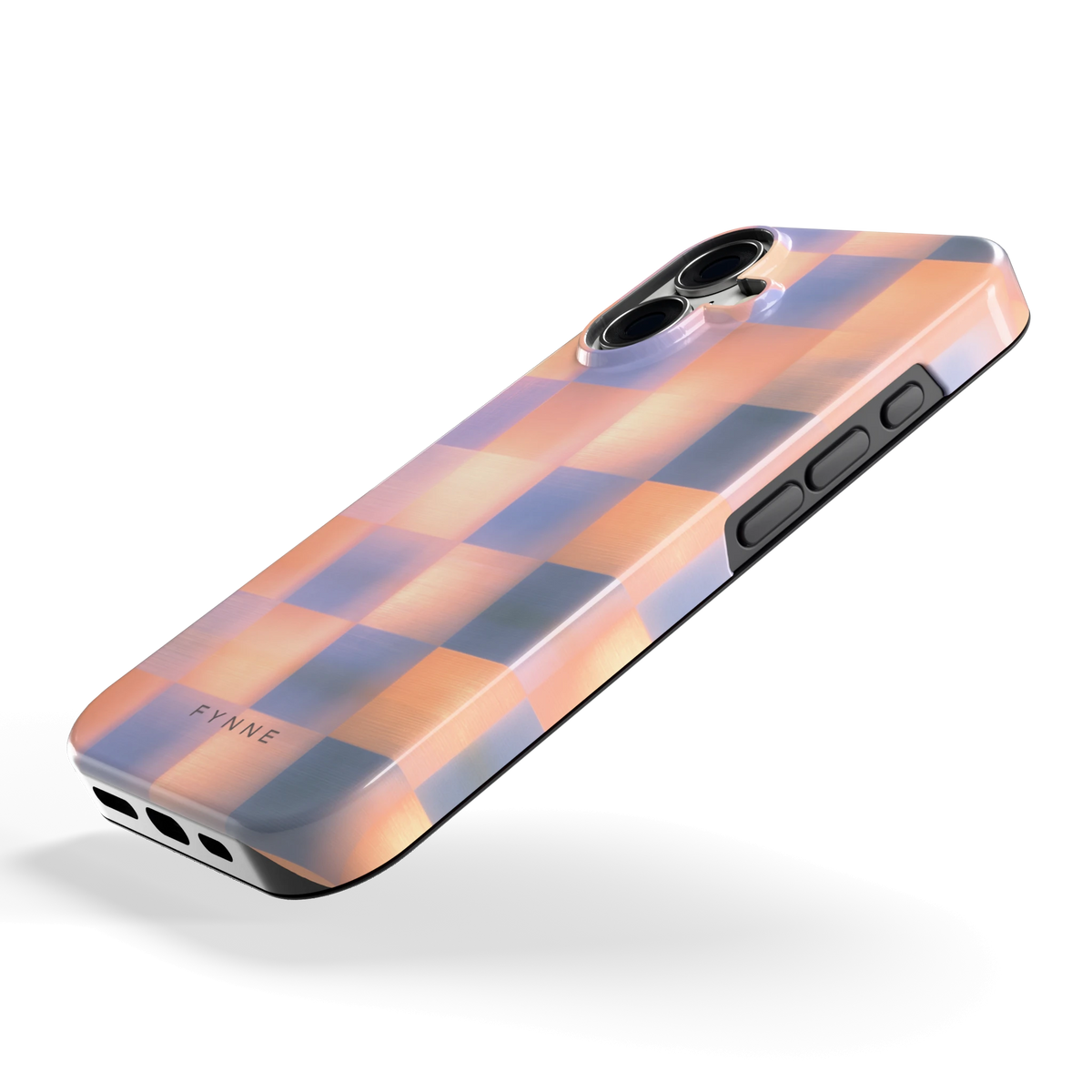 Zachte Gloed Blokken hoesje voor iPhone 16, schuin