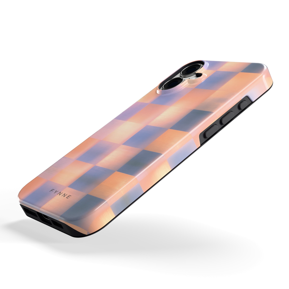 Zachte Gloed Blokken hoesje voor iPhone 16 Plus, schuin