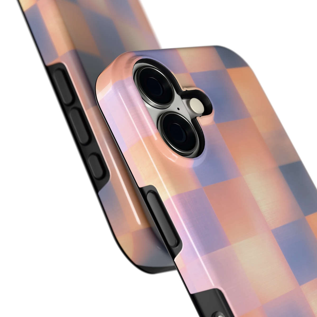 Zachte Gloed Blokken hoesje voor iPhone 17, close-up