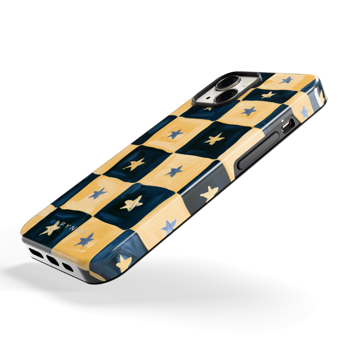 Sterrendambord hoesje voor iPhone 13, schuin