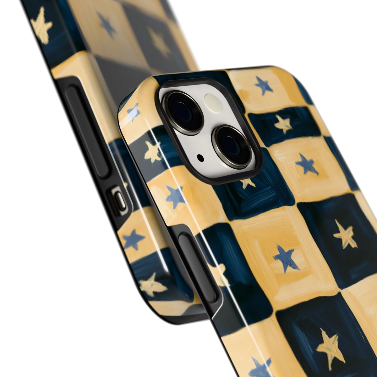 Sterrendambord hoesje voor iPhone 13, close-up