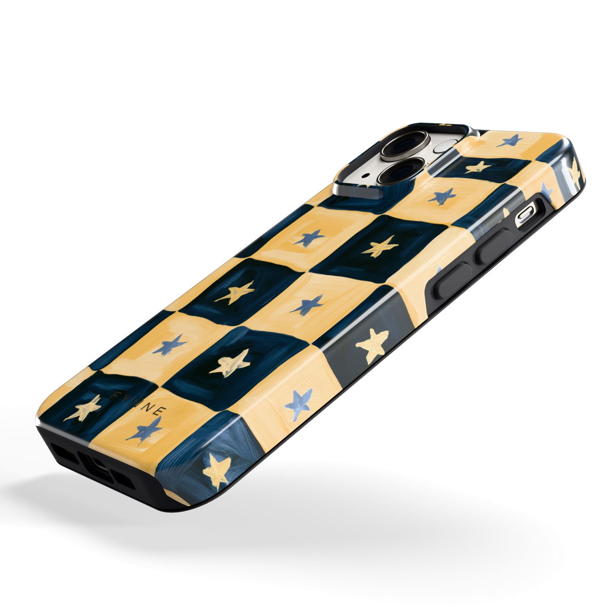 Sterrendambord hoesje voor iPhone 13 mini, schuin